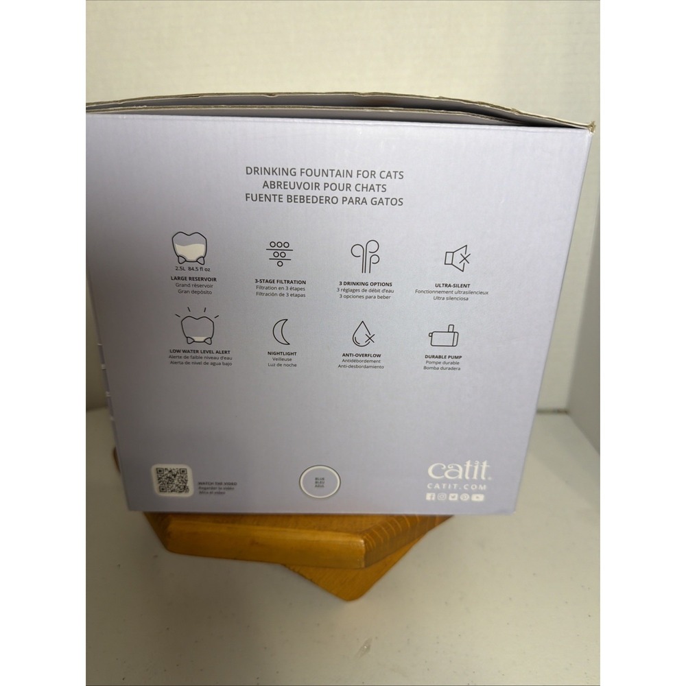 Catit Pixi Cat Drinking Fountain Blue LED Water Fountain Pet Bowl Tested - Picture 4 of 15